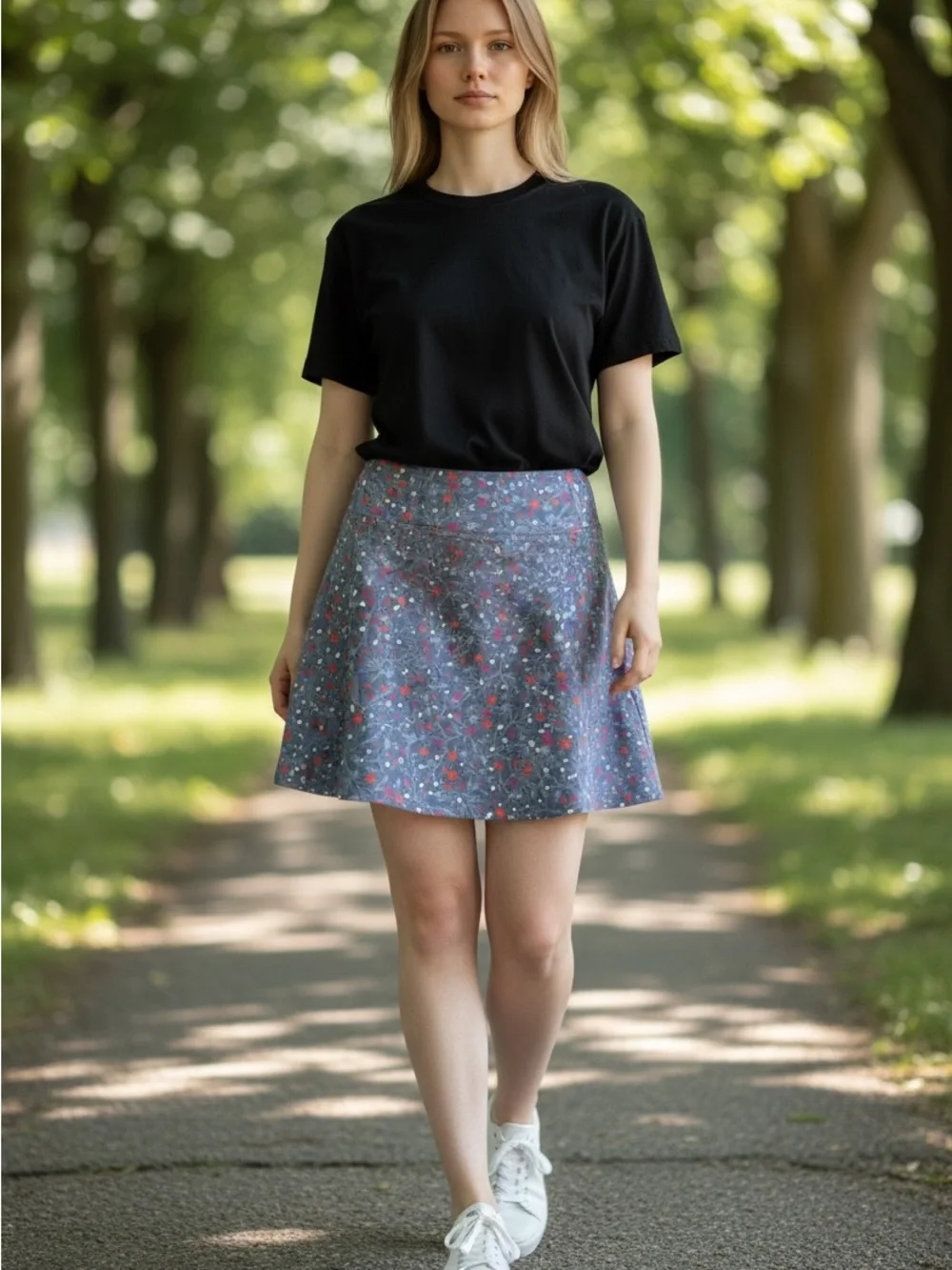 Title Nine Flora Floral Tennis Athletic Skirt Skort